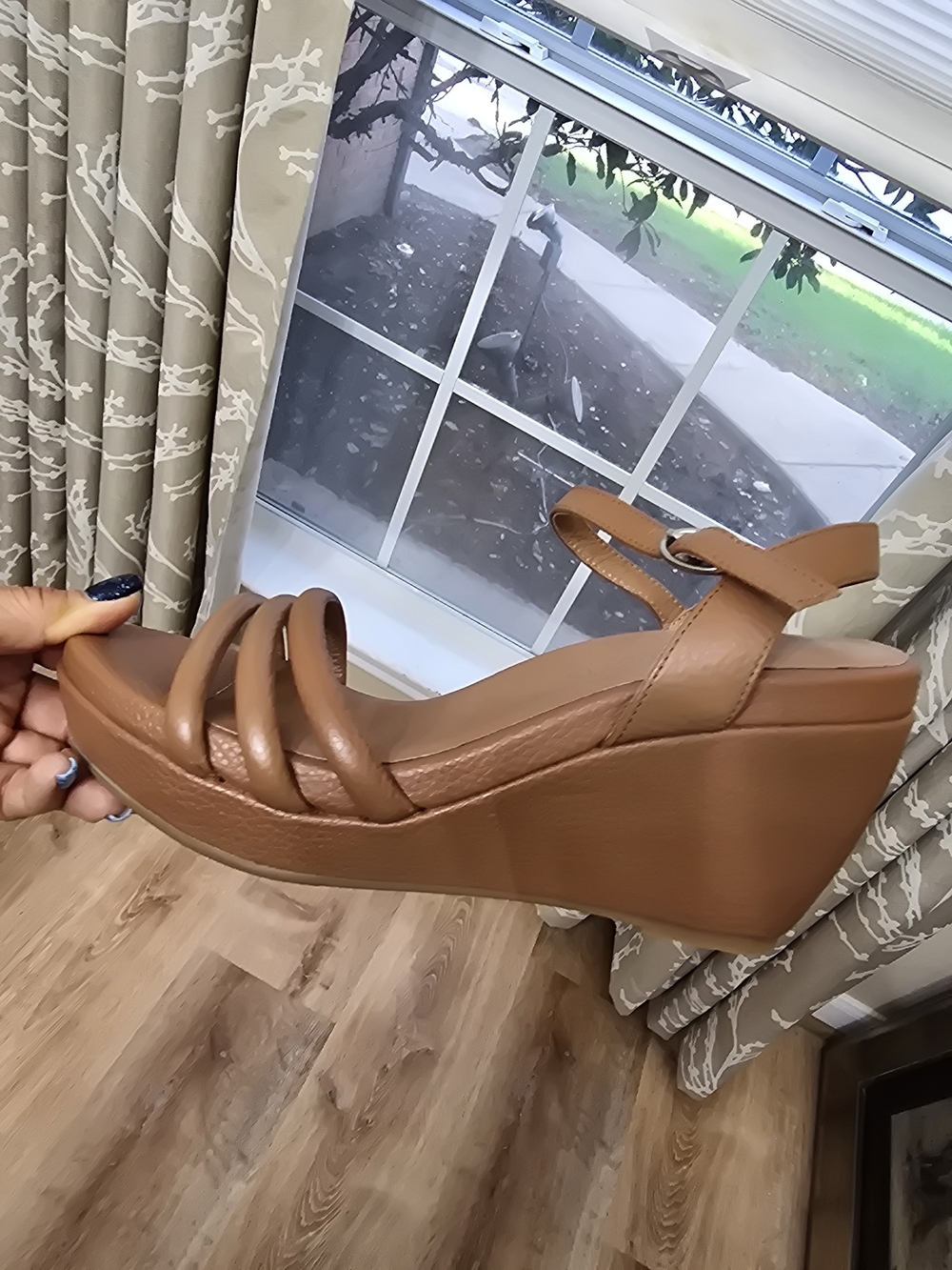 gentle souls Brown Tan Platform Wedge Sandals